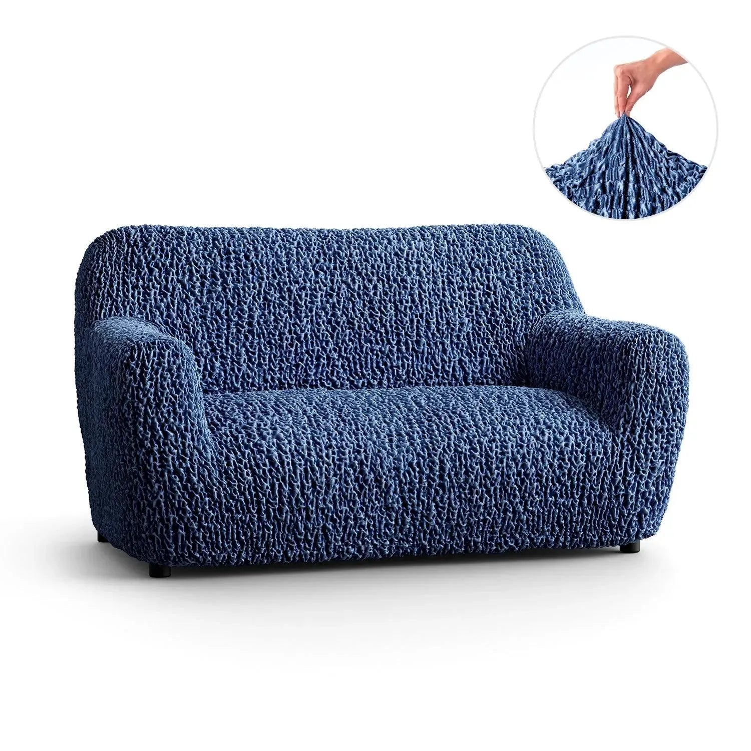 Goffrato Velvet 2-Seater Loveseat Slipcover - Soft Stretch Sofa Cover for Living Room, Bedroom & Dorm - Easy Wash & Anti-Slip Design