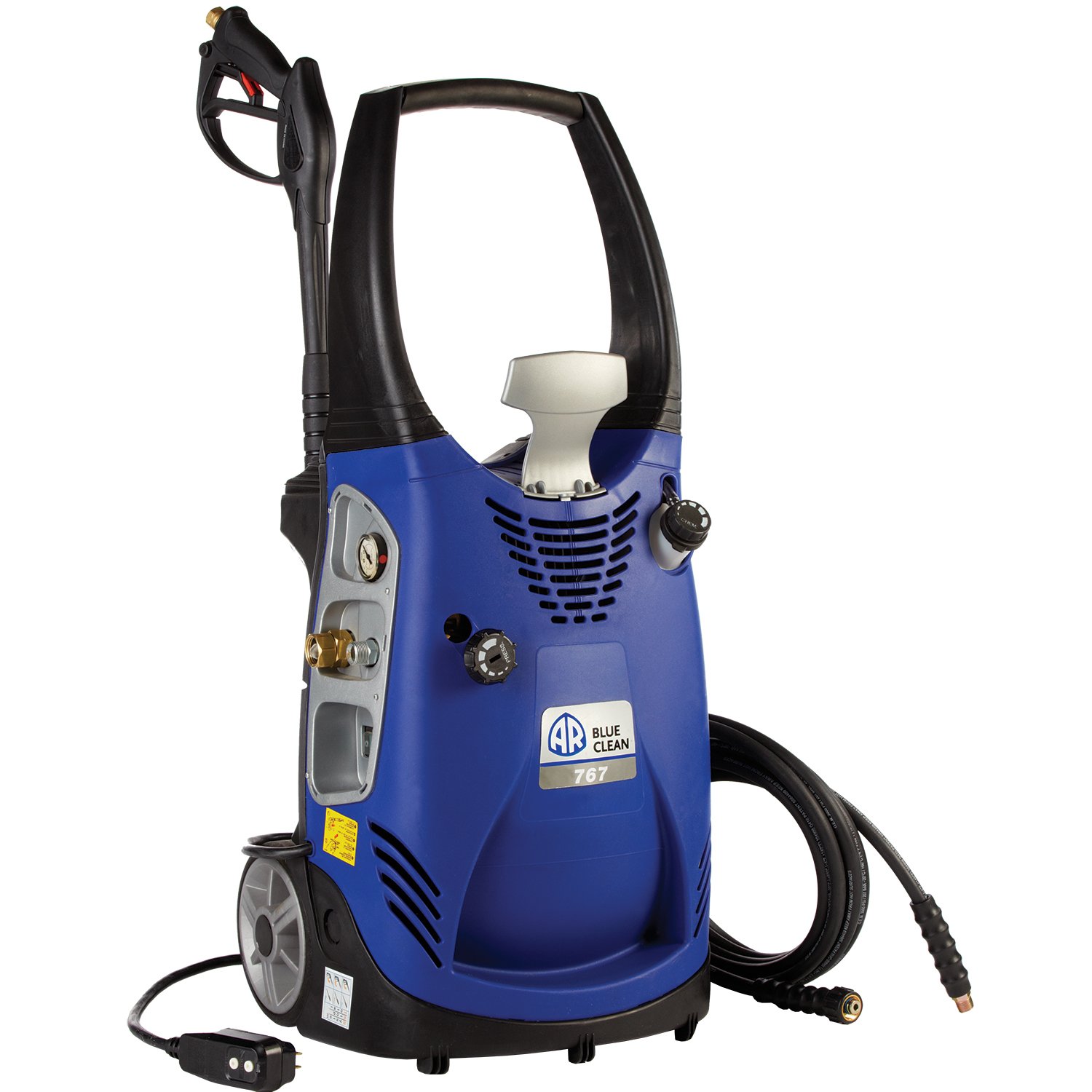 AR Blue Clean AR767 1900 PSI 2.1 GPM Electric Pressure Washer - Heavy Duty Cleaning for Driveways, Decks, Patios & Outdoor Surfaces