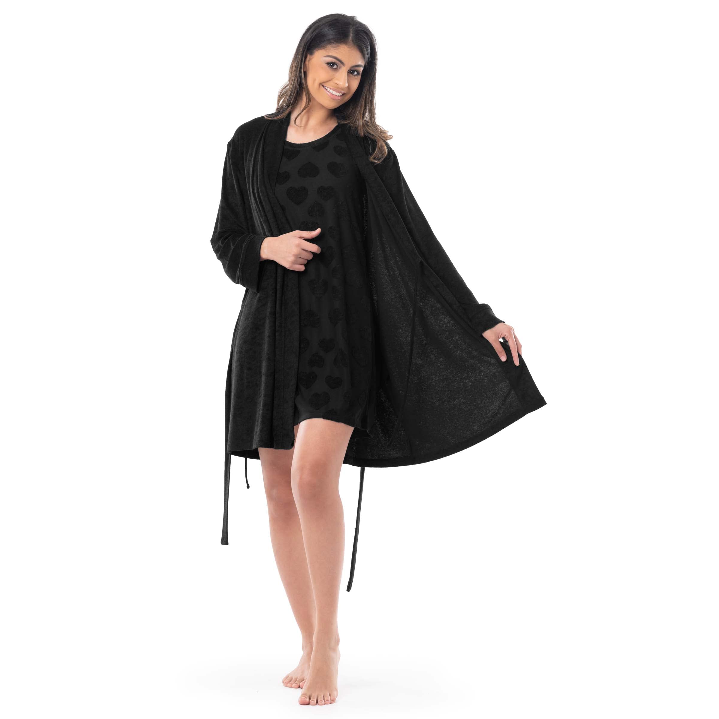 Fruit of the Loom Women's Beyondsoft Sleepwear Set - Comfortable Chemise & Robe Pajama Set for Lounge & Sleep | Soft Nightwear for Women | Perfect for Relaxing at Home & Bedtime Comfort