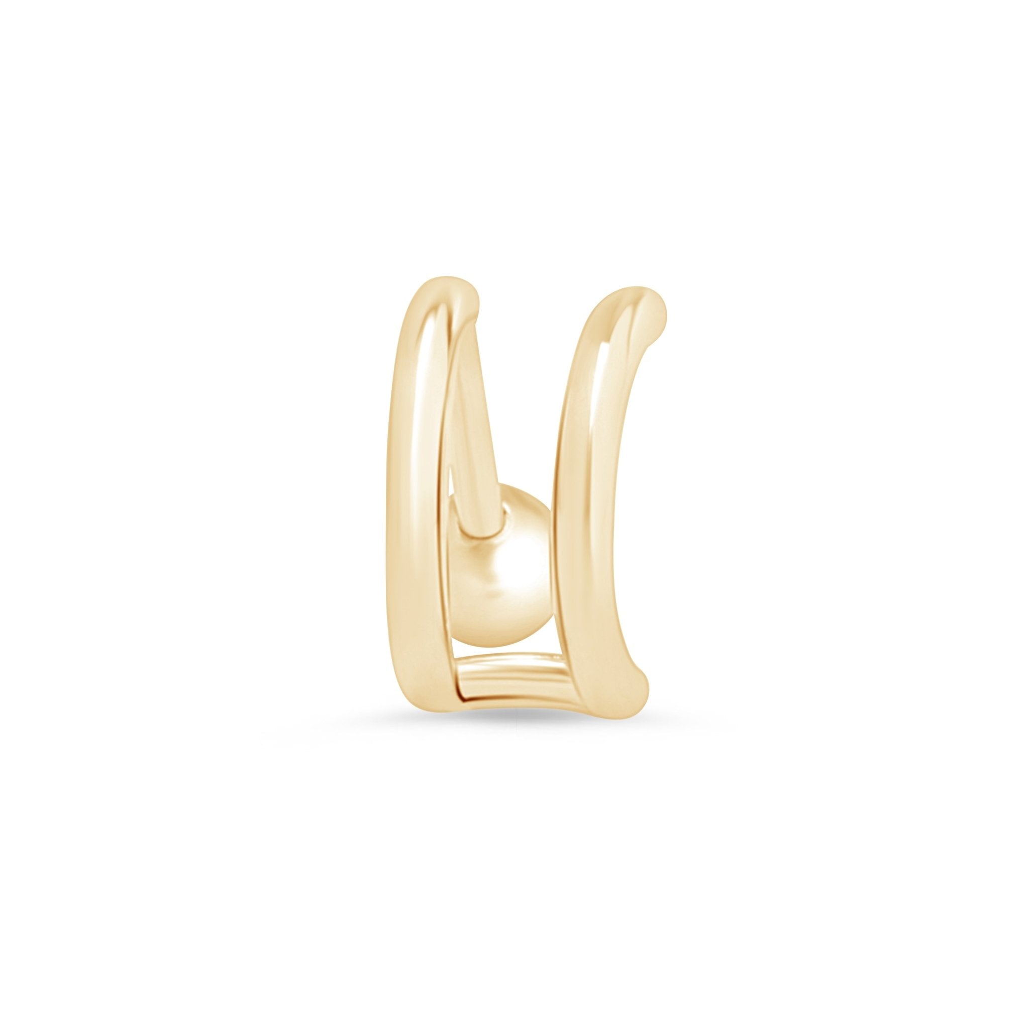14K Yellow Gold Double Hoop Illusion Ear Cuff Earrings - Elegant Cartilage Ear Jewelry for Women, Perfect for Parties, Weddings & Everyday Wear