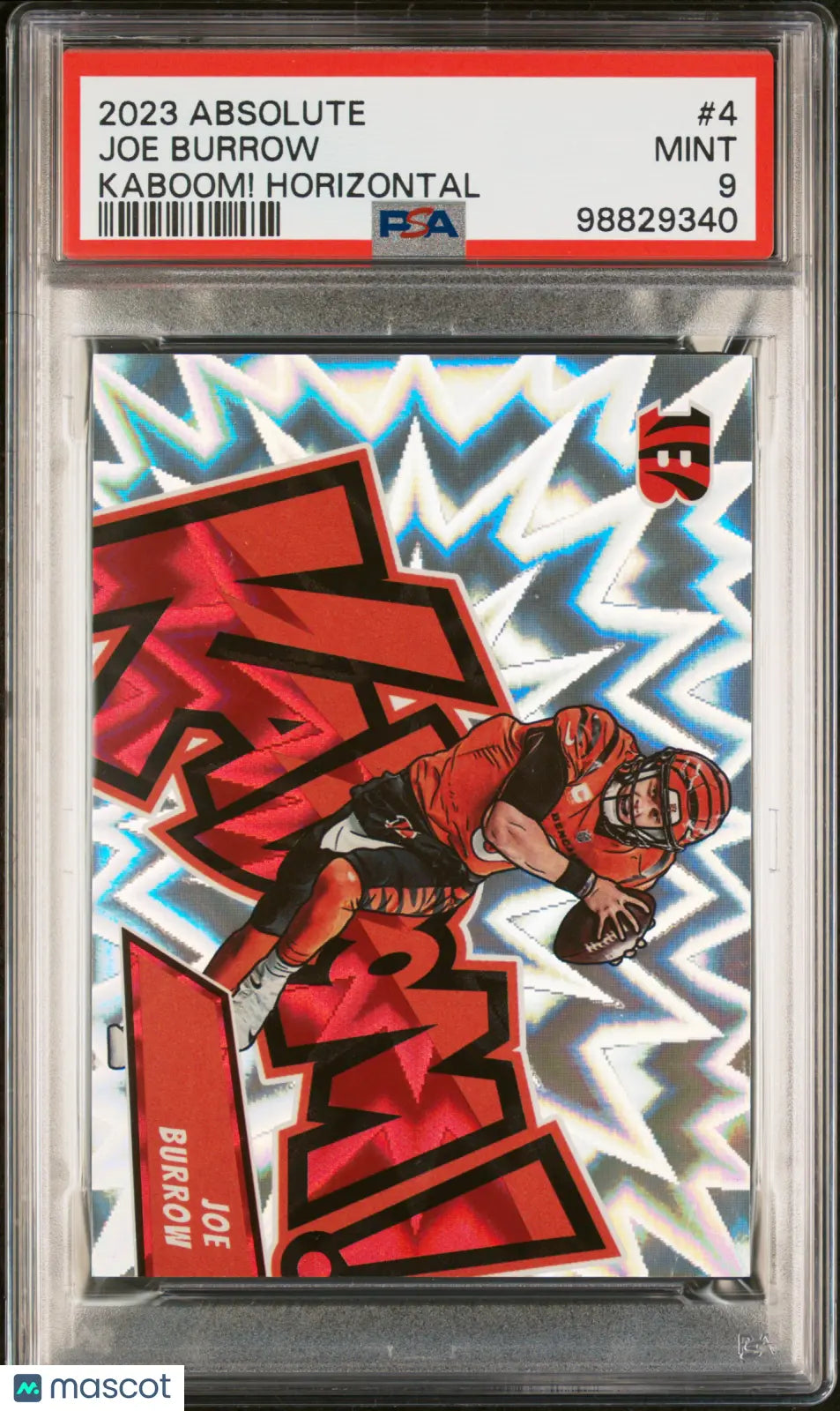 2023 Panini Absolute Kaboom! Horizontal Joe Burrow #4 PSA 9 Mint Football Trading Card - Perfect for Collectors, Sports Fans & Investment - Great for Display, Gifts & Memorabilia Collections