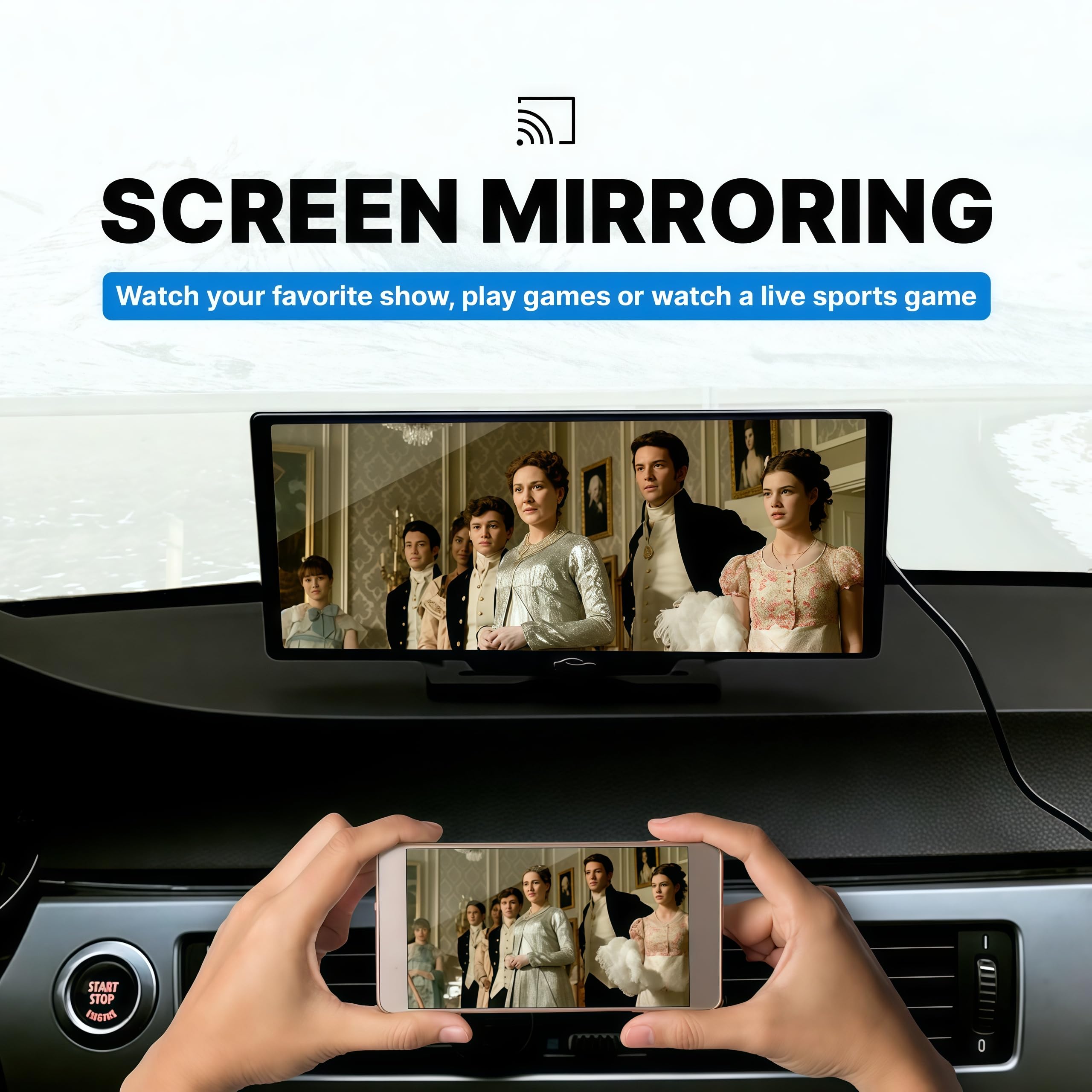 2025 Cartablet Pro Max 4K Car Tablet with Dash Cam - Front & Rear Camera, CarPlay, Navigation & Voice Control | In-Car Entertainment & Safety System for Road Trips & Daily Commutes