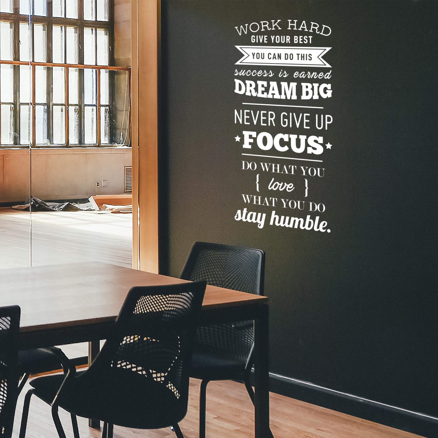 Vinyl Wall Art Decal - Motivational Quote 'Work Hard Give Your Best You Can Do This' - 40