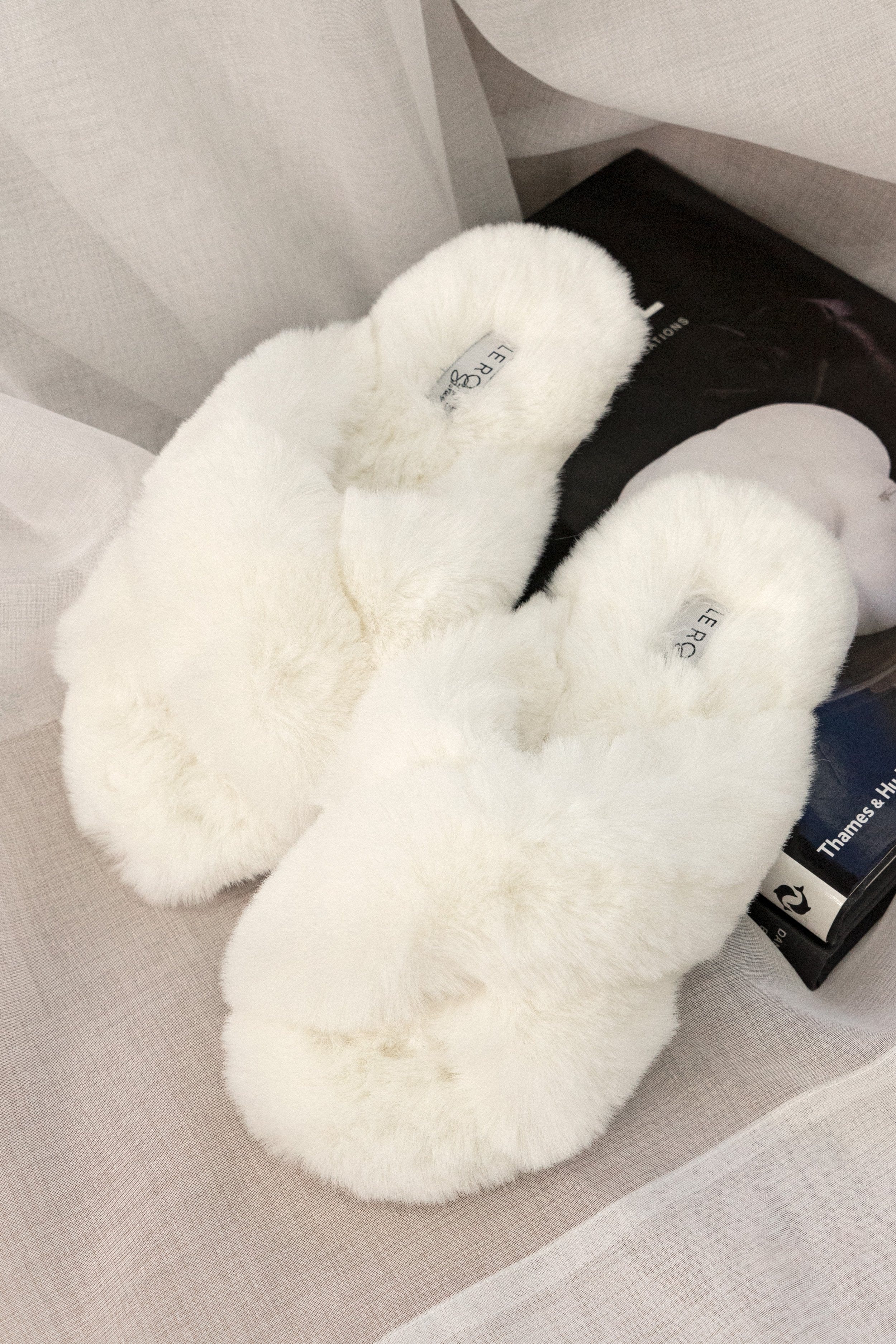 Sadie Fluffy Slippers for Women - Soft Plush House Shoes with Non-Slip Sole - Cozy Indoor/Outdoor Winter Slippers for Home, Lounge & Comfort Wear