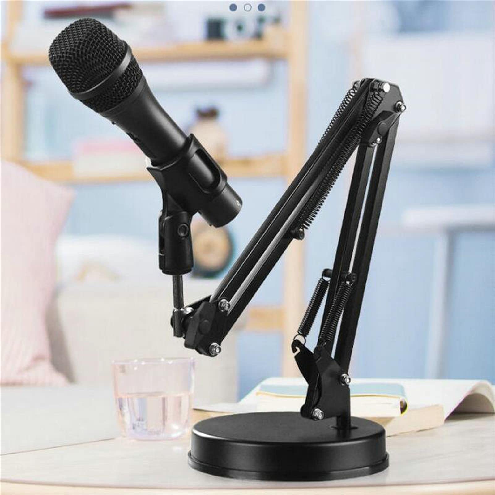 Adjustable Microphone Stand with 360° Rotation & Clamp - Extendable Flexible Arm for Studio, Podcast, Gaming & Mobile Phone Mic - Model A (Black) - Perfect for Home Recording, Streaming & Voiceovers