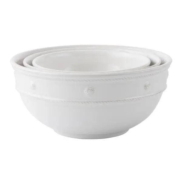 Juliska Berry & Thread Nesting Serving Bowl Set of 3 - Elegant Handcrafted Ceramic Bowls for Entertaining, Salad, Soup, or Dessert - Perfect for Dinner Parties, Holidays & Family Gatherings