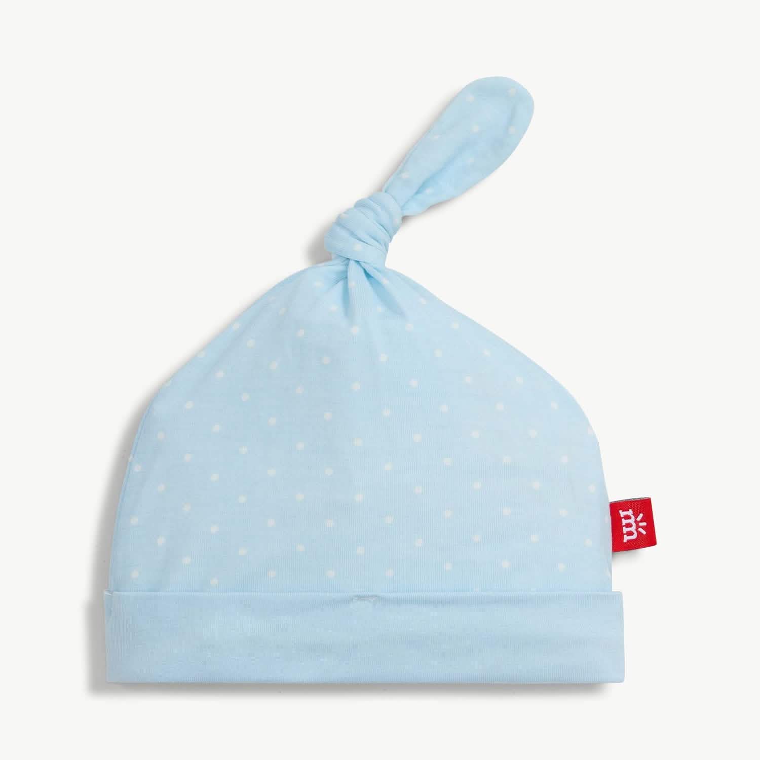 Pin Dot Blue Modal Newborn Baby Hat - Soft & Breathable Cotton Blend for Newborns & Infants - Perfect for Hospital Photos, Baby Showers & First Outfits