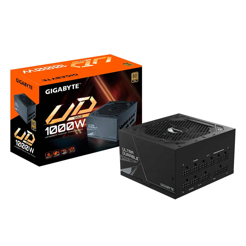 Gigabyte UD1000GM 1000W Fully Modular 80+ Gold ATX Power Supply - High Efficiency PSU for Gaming PC, Workstation & Crypto Mining Rigs