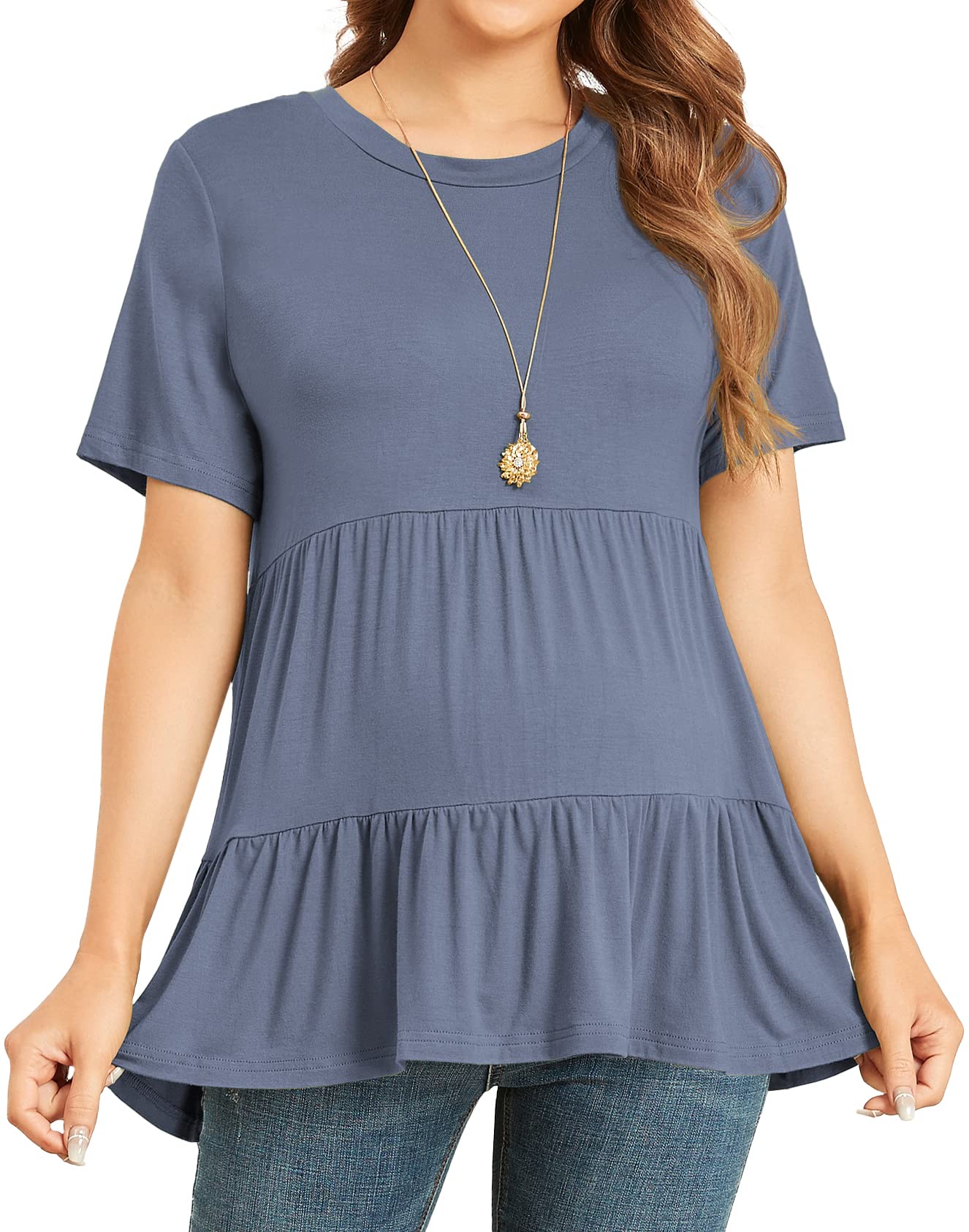 Xpenyo Women's Maternity Tops - Long Sleeve Pregnancy Shirts & Tunics for Fall 2024 - Comfortable Crew Neck Blouses for Casual & Dressy Occasions - Perfect for Work, Baby Showers & Everyday Wear