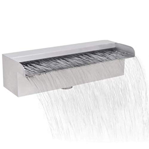Stainless Steel Wall-Mounted Waterfall Fountain for In-Ground Pools & Outdoor Ponds | Garden Decor & Backyard Water Feature | Perfect for Patio, Landscaping & Relaxation