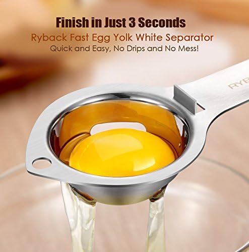 Premium Stainless Steel Egg White & Yolk Separator - Dishwasher Safe Kitchen Tool for Baking, Cooking & Meal Prep | Perfect for Chefs, Bakers & Home Cooks