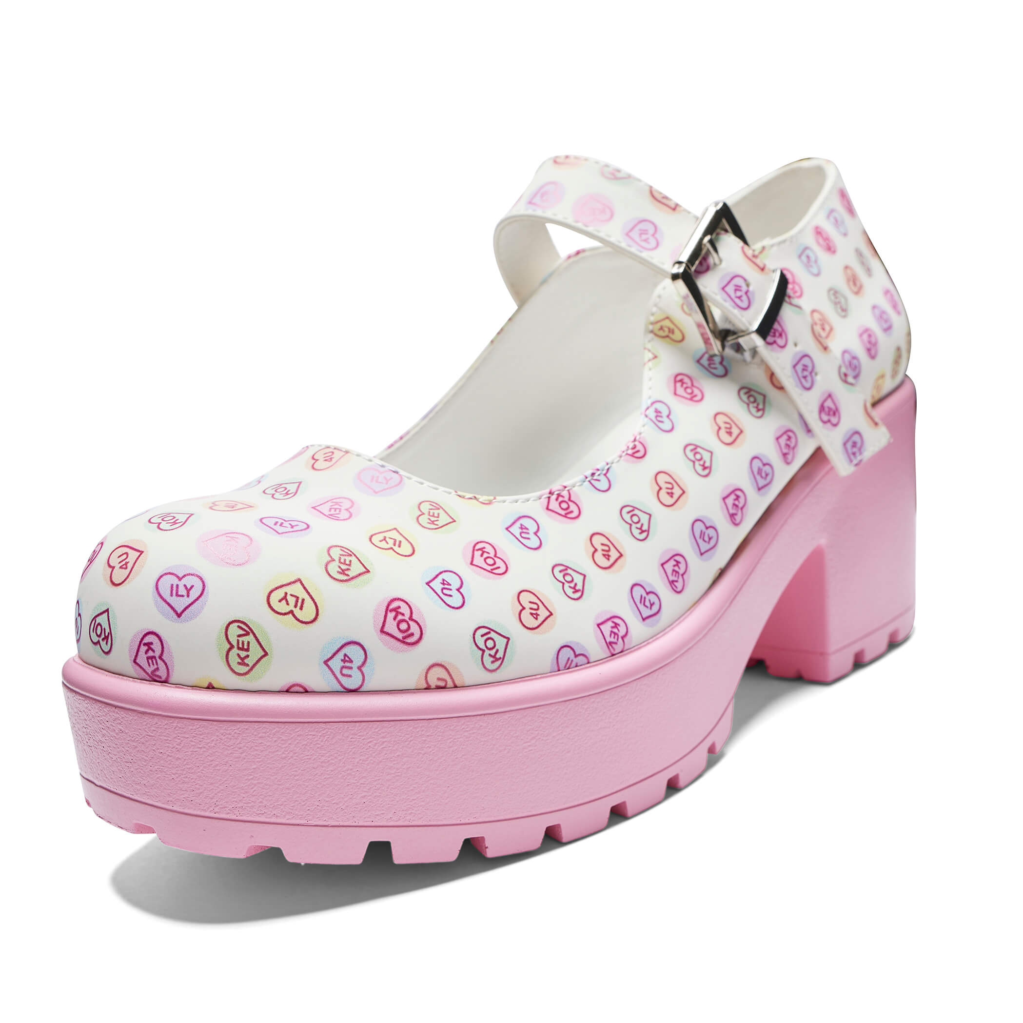 Tira Mary Janes Shoes - Koi Love Hearts Edition | Cute Heart Embellished Flats for Women | Perfect for Valentine's Day, Date Nights & Casual Outfits