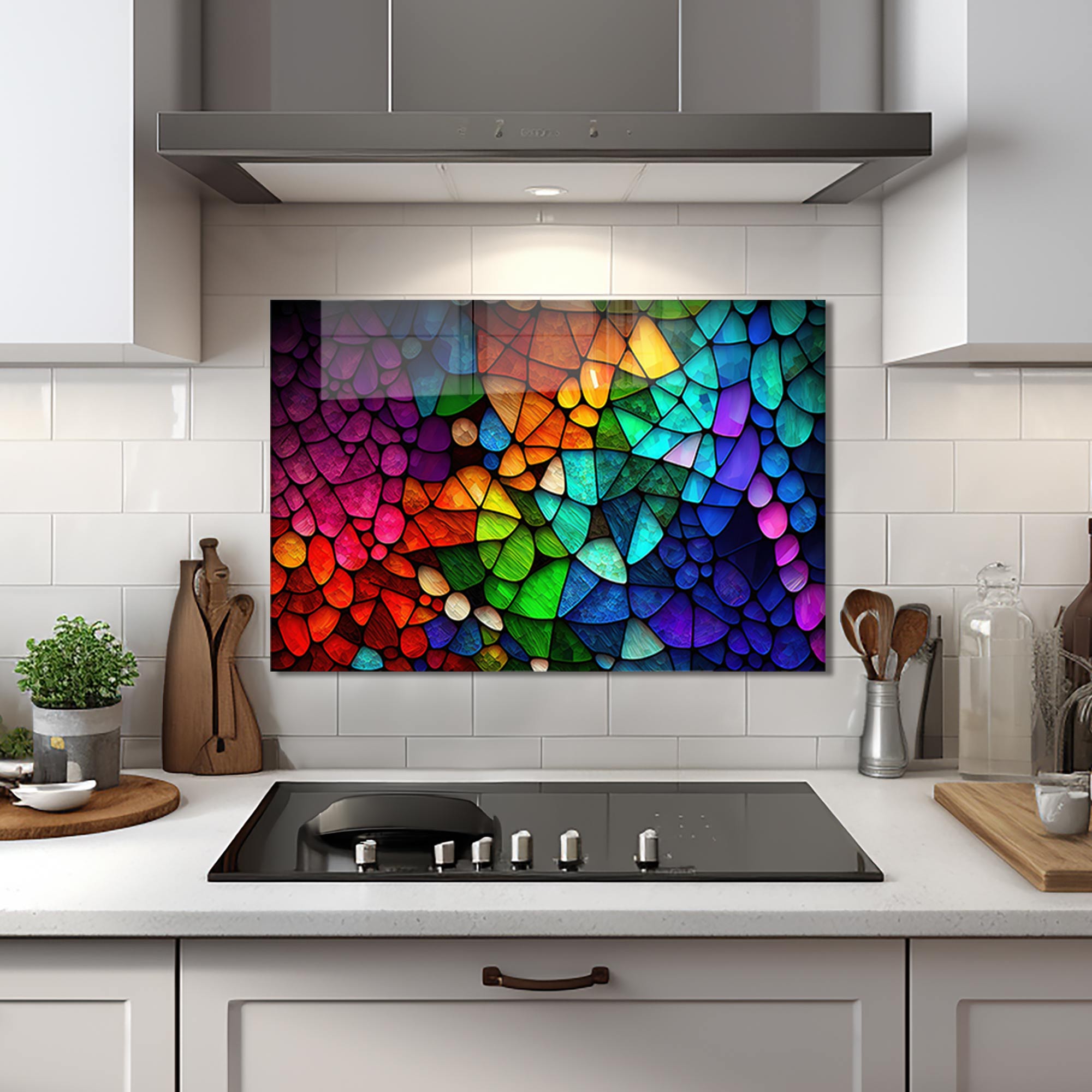Vibrant Colorful Glass Splashbacks for Kitchen & Bathroom - Durable Decorative Backsplash Tiles for Stylish Home Renovation | Perfect for Modern Interior Design & DIY Projects