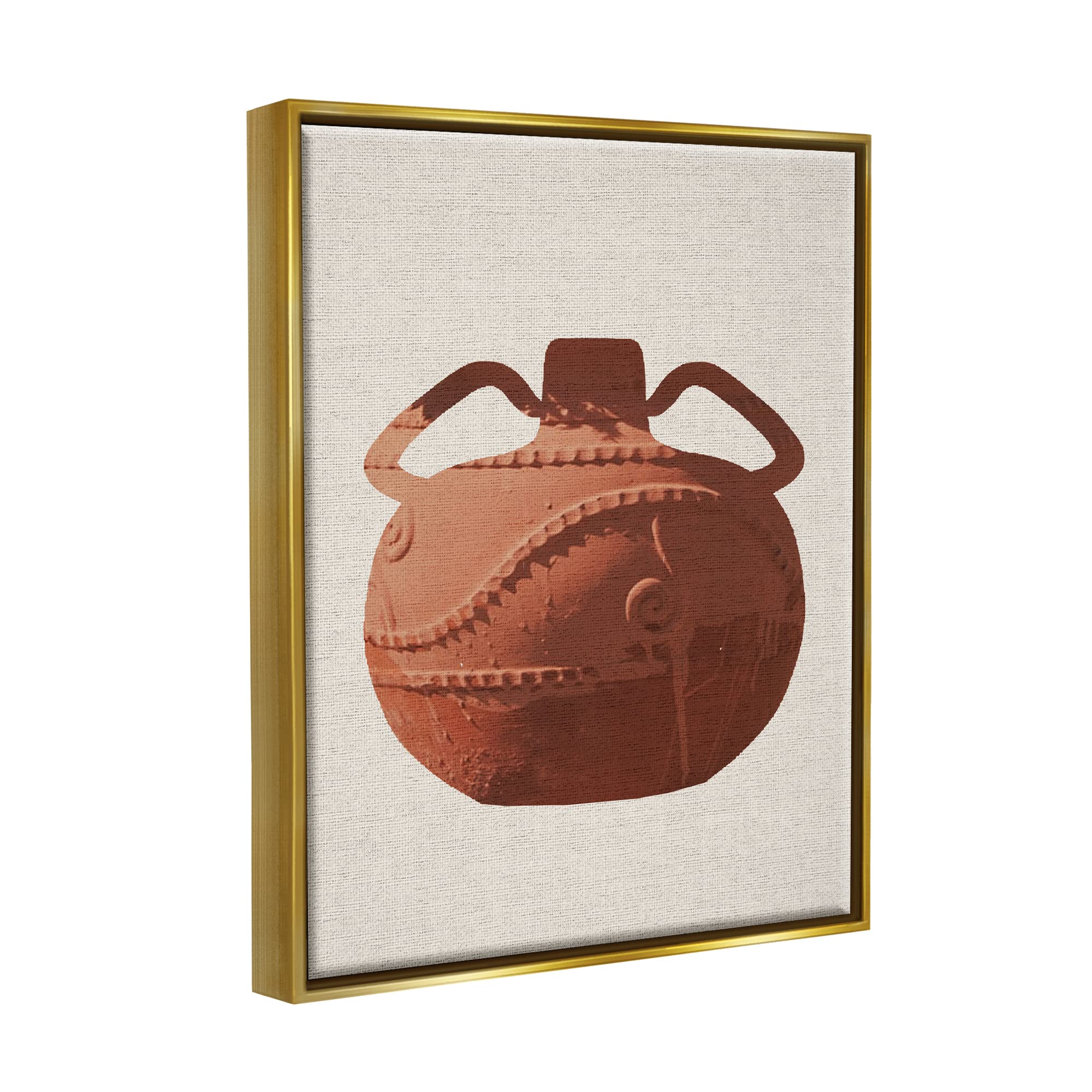 Stupell Industries Ancient Clay Urn - Modern Still Life Brown Pottery Vase - Handcrafted Home Decor by Daphne Polselli - Perfect for Living Room, Dining Table & Office Decoration