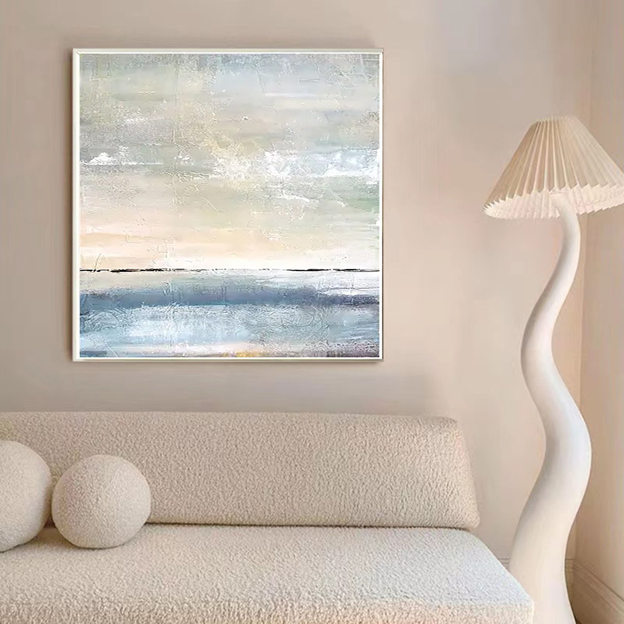 Custom Ocean and Sky Painting #OS 012 - Handmade Seascape Wall Art for Living Room, Bedroom & Office Decor