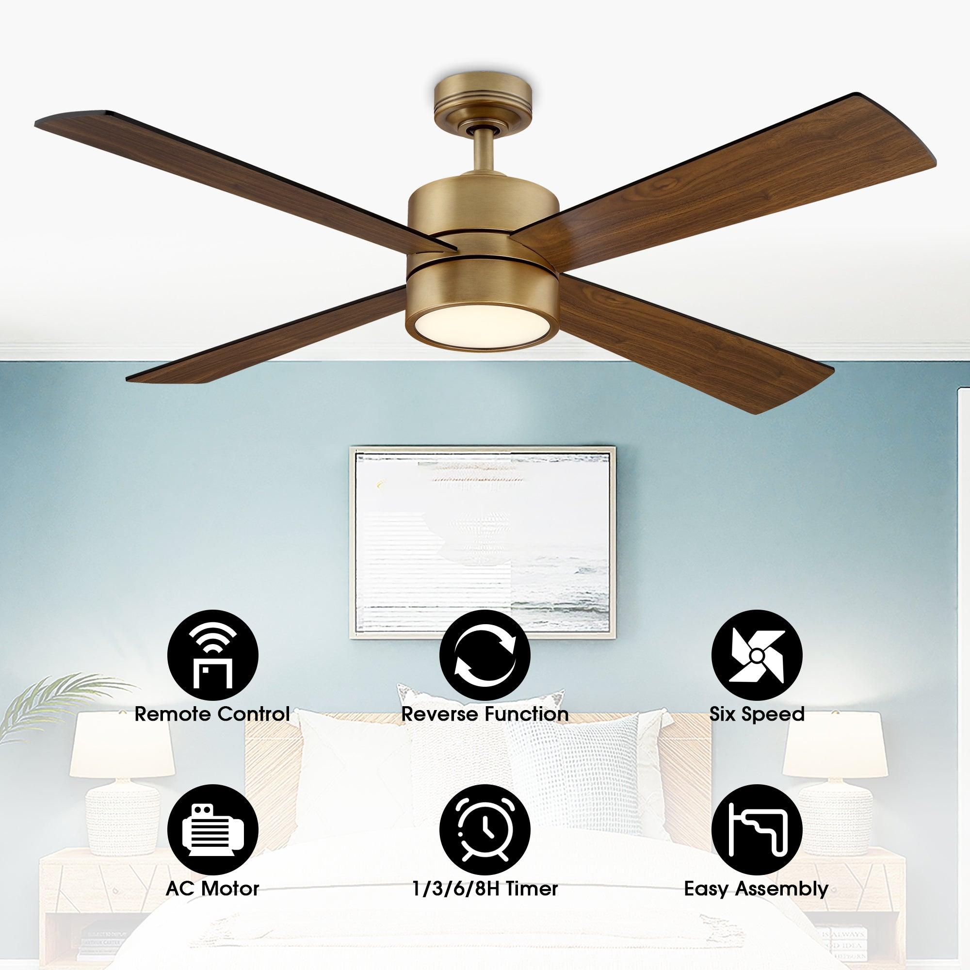52 Inch Bucholz Industrial Ceiling Fan with Dimmable LED Light - Perfect for Warehouses, Garages, and Large Commercial Spaces