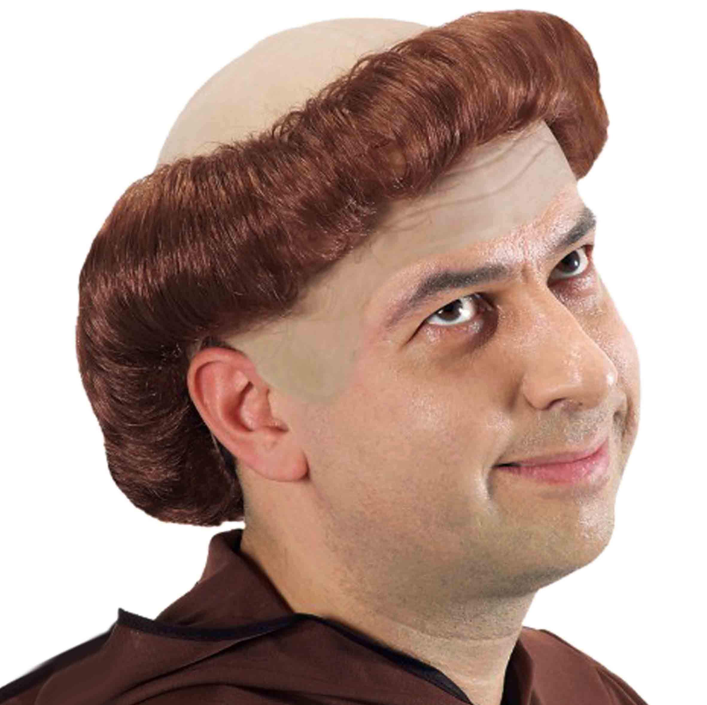 Brown Medium Monk Wig - Carnival Costume Accessory for Halloween, Cosplay & Themed Parties