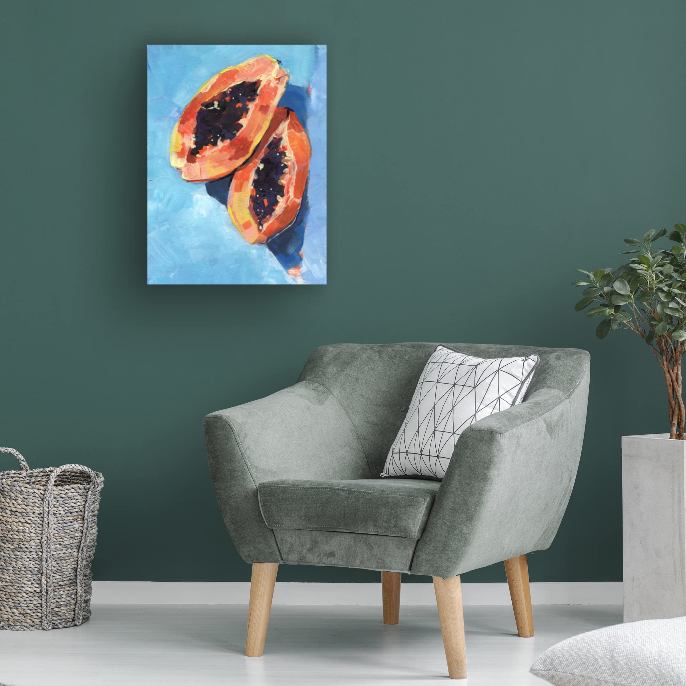Jennifer Paxton Parker 'Bold Papaya I' Canvas Wall Art Print - Modern Tropical Home Decor for Living Room, Bedroom & Office