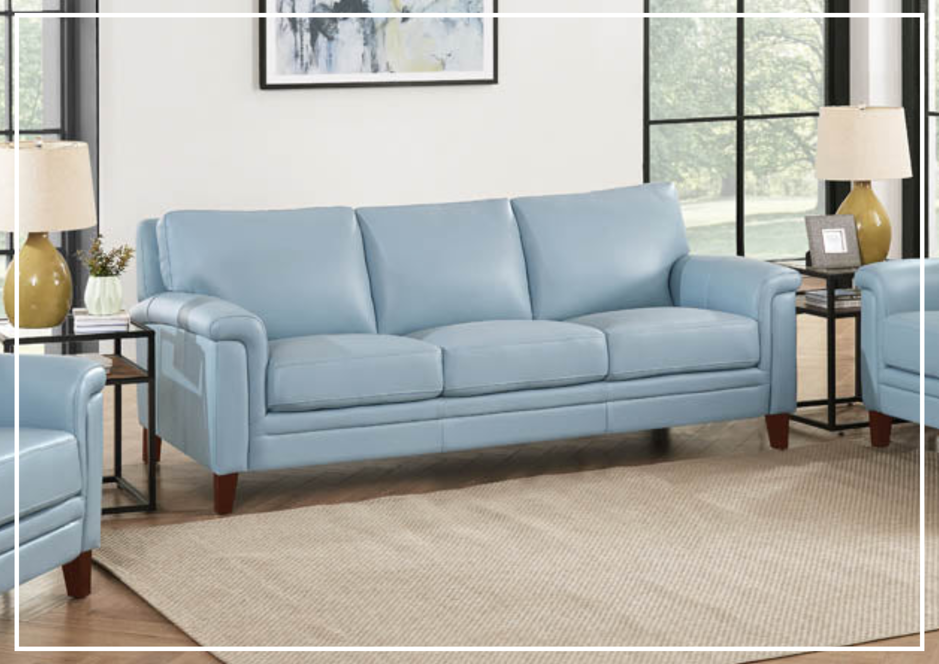 Hydeline Westcott 3-Seater Genuine Top Grain Leather Sofa - Luxurious Living Room Furniture for Home & Office Comfort