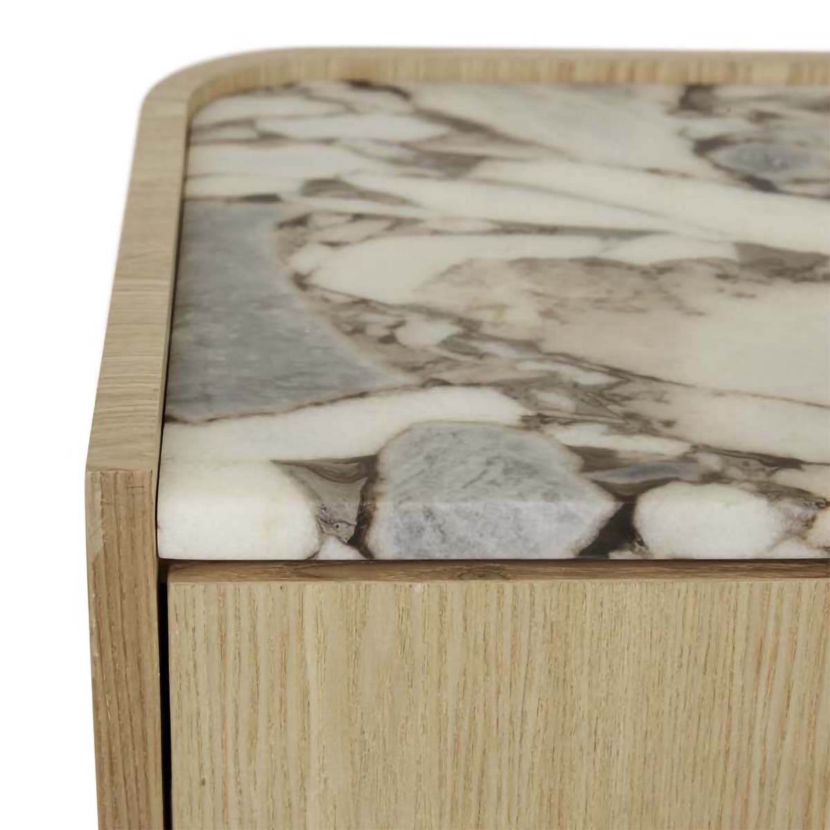 Globe West Elsie Bedside Table - Modern Nightstand with Storage Drawer for Bedroom, Living Room & Office - Stylish Wooden End Table with Shelf
