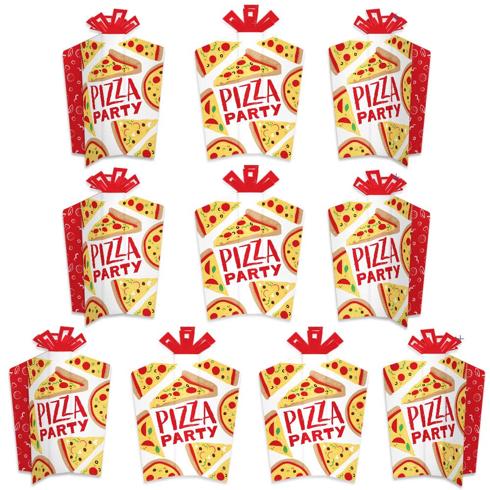 Big Dot of Happiness Pizza Party Time - 10 Count Fold and Flare Table Centerpieces for Baby Showers, Birthday Parties & Decorations - Perfect for Pizza-Themed Events, Kids' Parties & Fun Celebrations