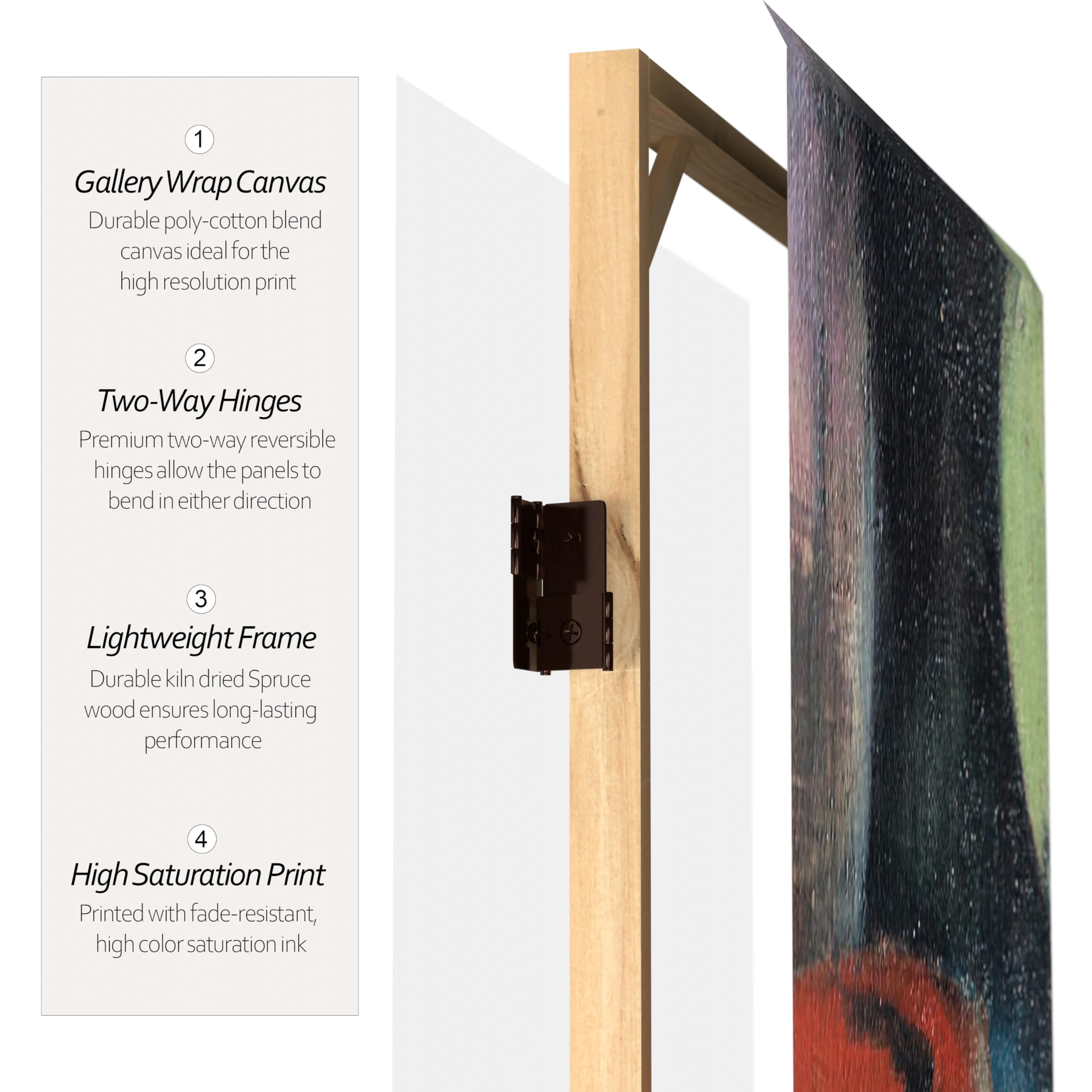 6 ft Tall Double Sided Marc Chagall Canvas Room Divider - Handmade Art Panel for Living Room, Bedroom & Office Separation