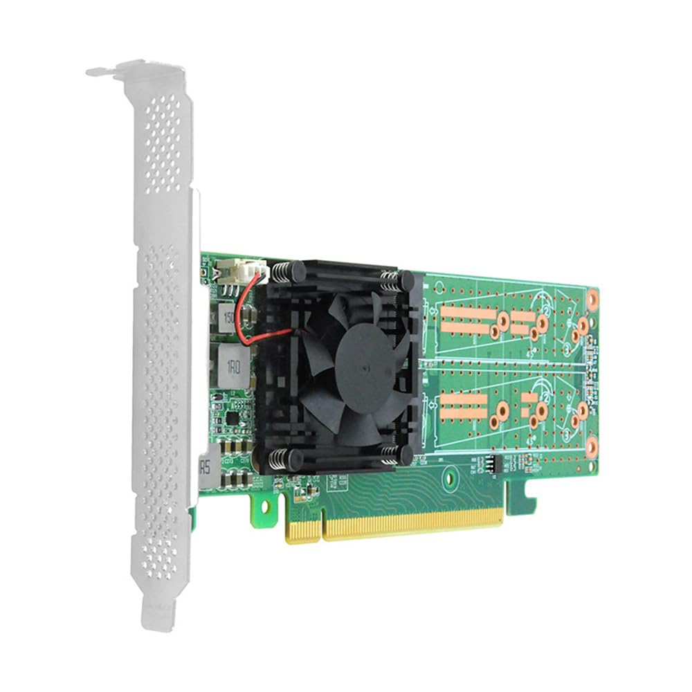 PCIe x16 to Quad M.2 NVMe SSD Adapter Card - High Speed SSD Expansion for Gaming PCs, Workstations & Data Servers | Perfect for 4K Video Editing, AI Computing & Large File Storage