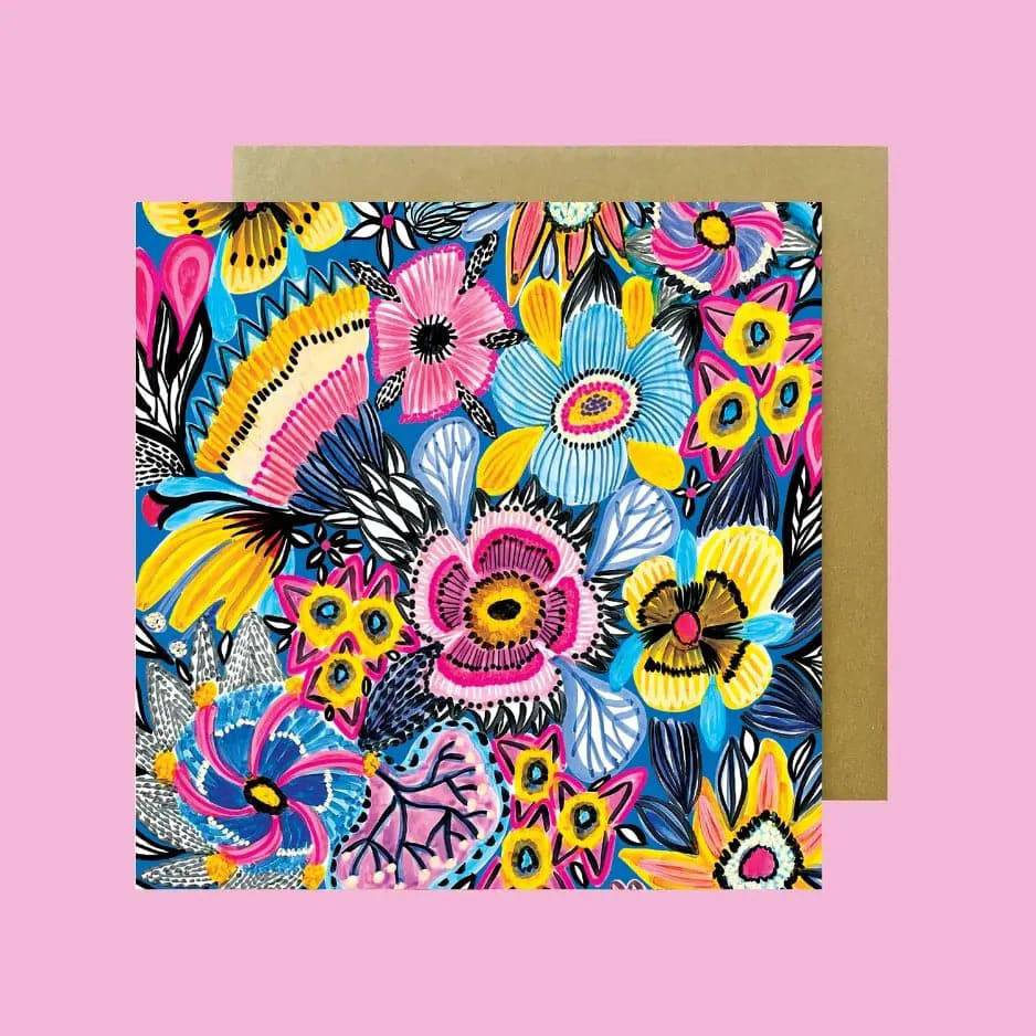 Blue Garden Magnet and Greeting Card Gift Set - Perfect for Housewarming, Thank You, and Birthday Presents
