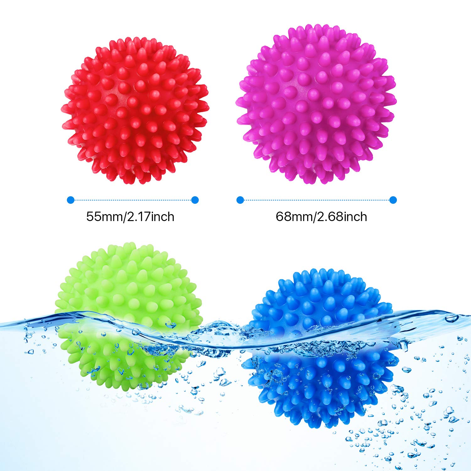 4 Pack Reusable Laundry Dryer Balls - Natural Fabric Softener Alternative, Reduces Drying Time by 30%, Eliminates Static & Wrinkles for Softer Clothes - Perfect for Eco-Friendly Laundry & Energy Savings (Home, Apartment, RV)