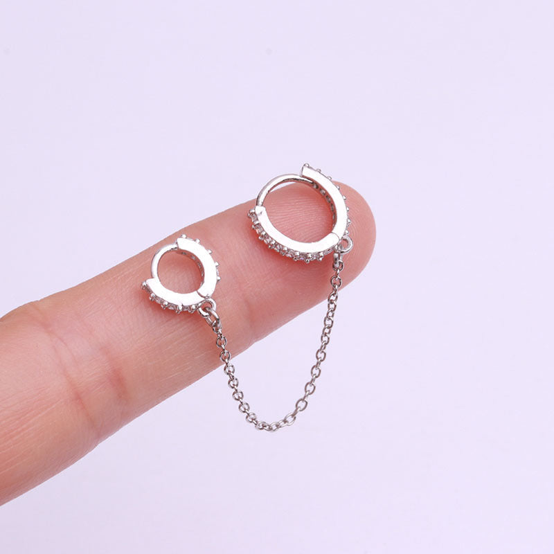 18K Gold Cartilage Huggie Hoop Earrings for Upper Lobe - Two Hole Piercing Jewelry | HSPJ274 | Perfect for Everyday Wear, Date Night & Special Occasions