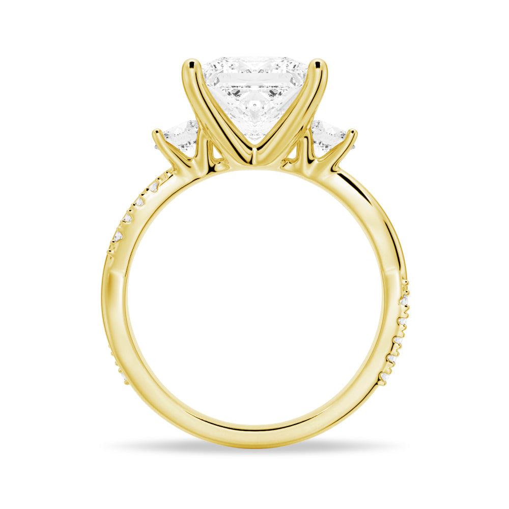 Twist Princess Cut Moissanite Engagement & Wedding Ring Set for Couples - Matching His & Hers Bands for Proposals, Anniversaries & Vow Renewals