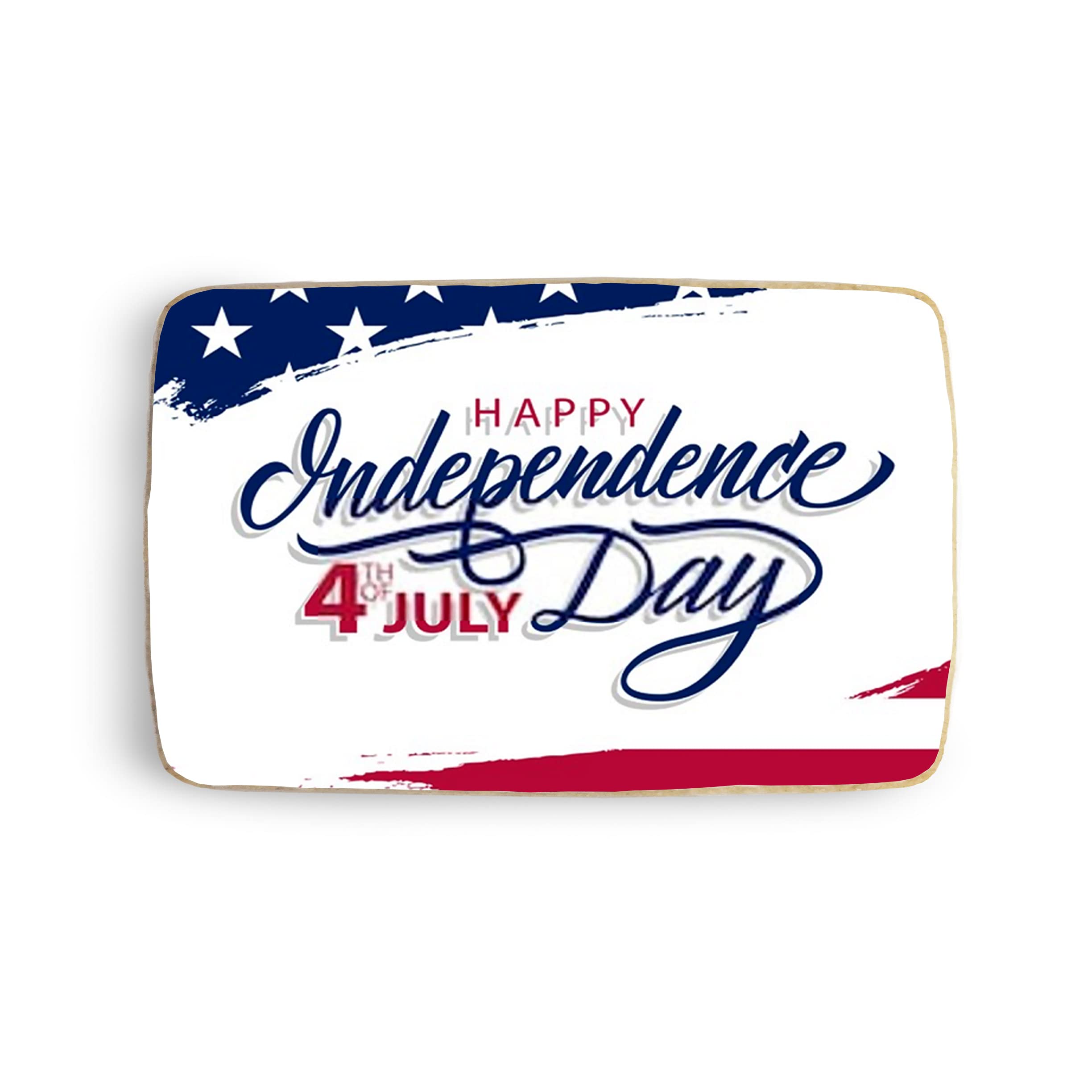 Custom Rectangle Independence Day Cookies - 4 Pack with Personalized Photos | Perfect for Patriotic Celebrations, Parties, and Gifts