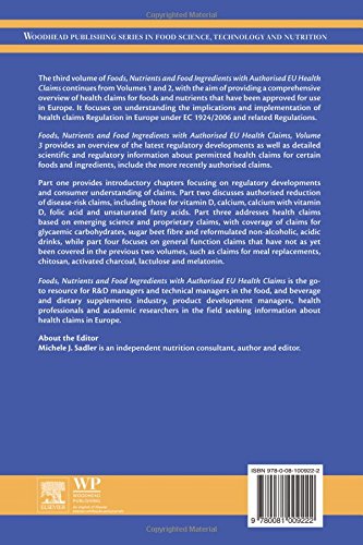 Foods, Nutrients and Food Ingredients with Authorized EU Health Claims Vol.3 | Woodhead Food Science Series | For Nutritionists & Food Technologists | Research & Industry Applications