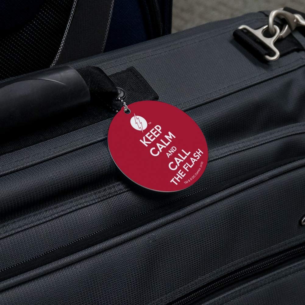 Keep Calm and Call The Flash - Durable Round Luggage ID Tag for Suitcases & Carry-On Bags | Perfect for Travel, Business Trips & Vacation