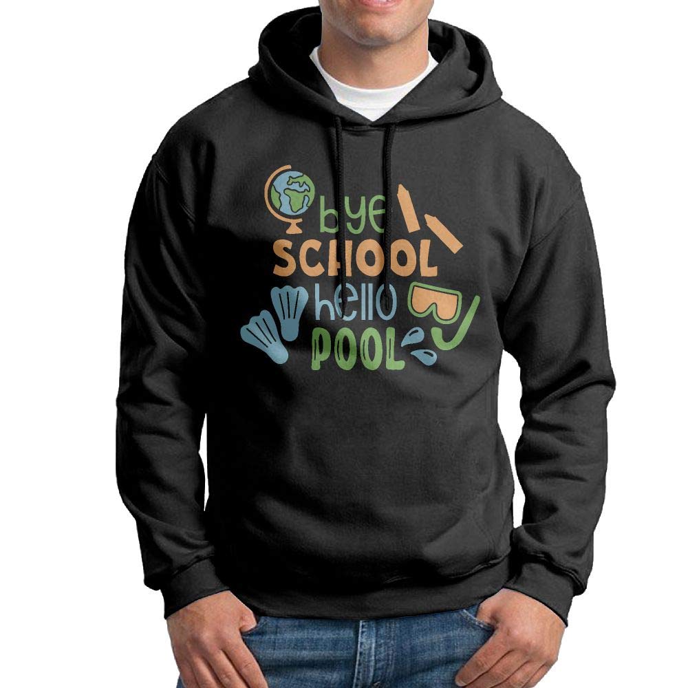 GoodDesign Men's Hoodie - Bye School Hello Pool Sweatshirt | Comfortable Pullover for Casual Wear, Beach Outings & Summer Relaxation