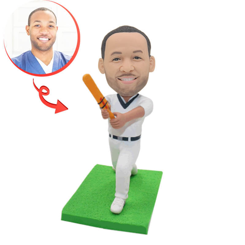 Custom Cricket Player Bobblehead - Personalized Cricket Sports Figurine - Perfect for Gifts, Collectibles, and Fan Memorabilia