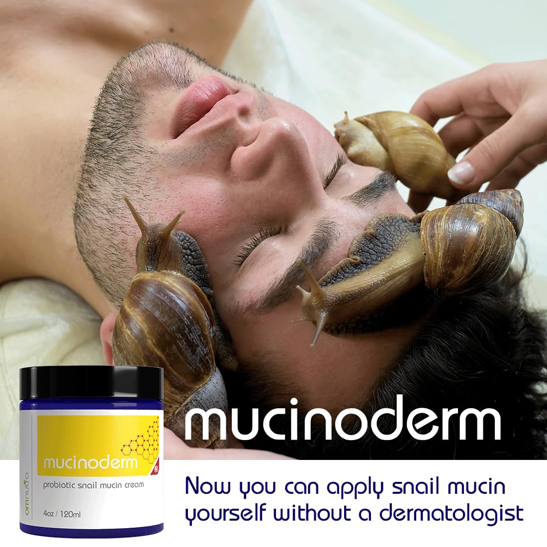 Organic Snail Mucin Moisturizer Cream - 4oz Korean Skincare with Probiotics for Dry Skin Repair | Hydrating Snail Rescue Serum for Face & Body | Perfect for Night Routine & Sensitive Skin Care