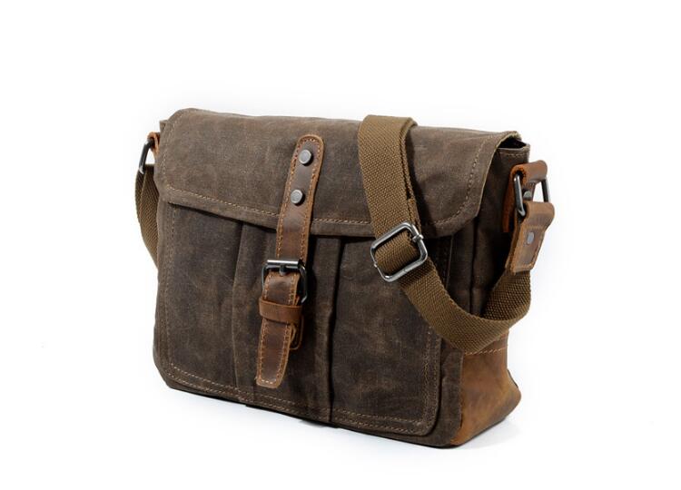Women's Small Canvas Messenger Bag - Grey, Brown, Green - Perfect for Work, Travel & Everyday Use