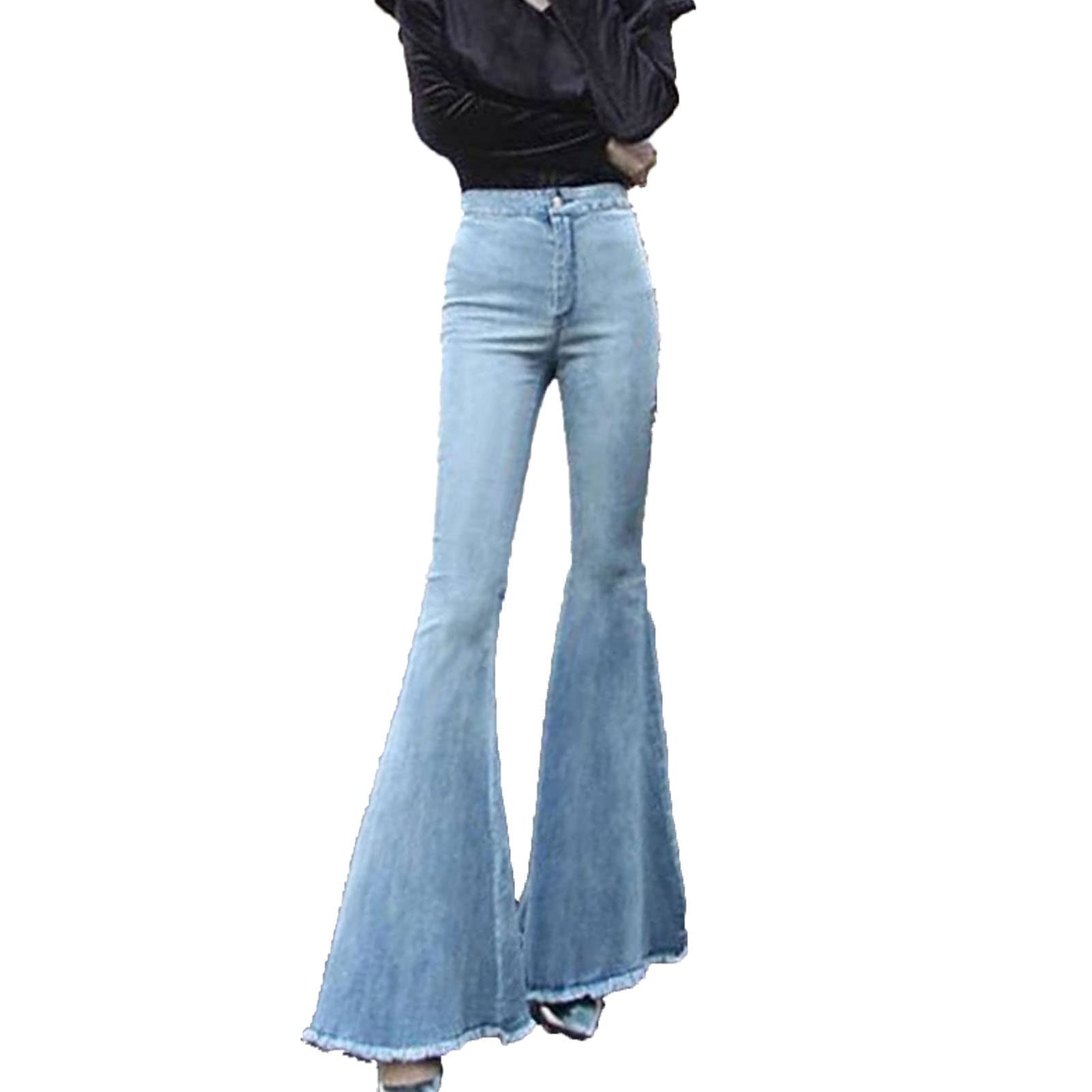 Vintage Bell Bottom Jeans for Women - High Waisted Slimming Flare Jeans for Everyday Wear