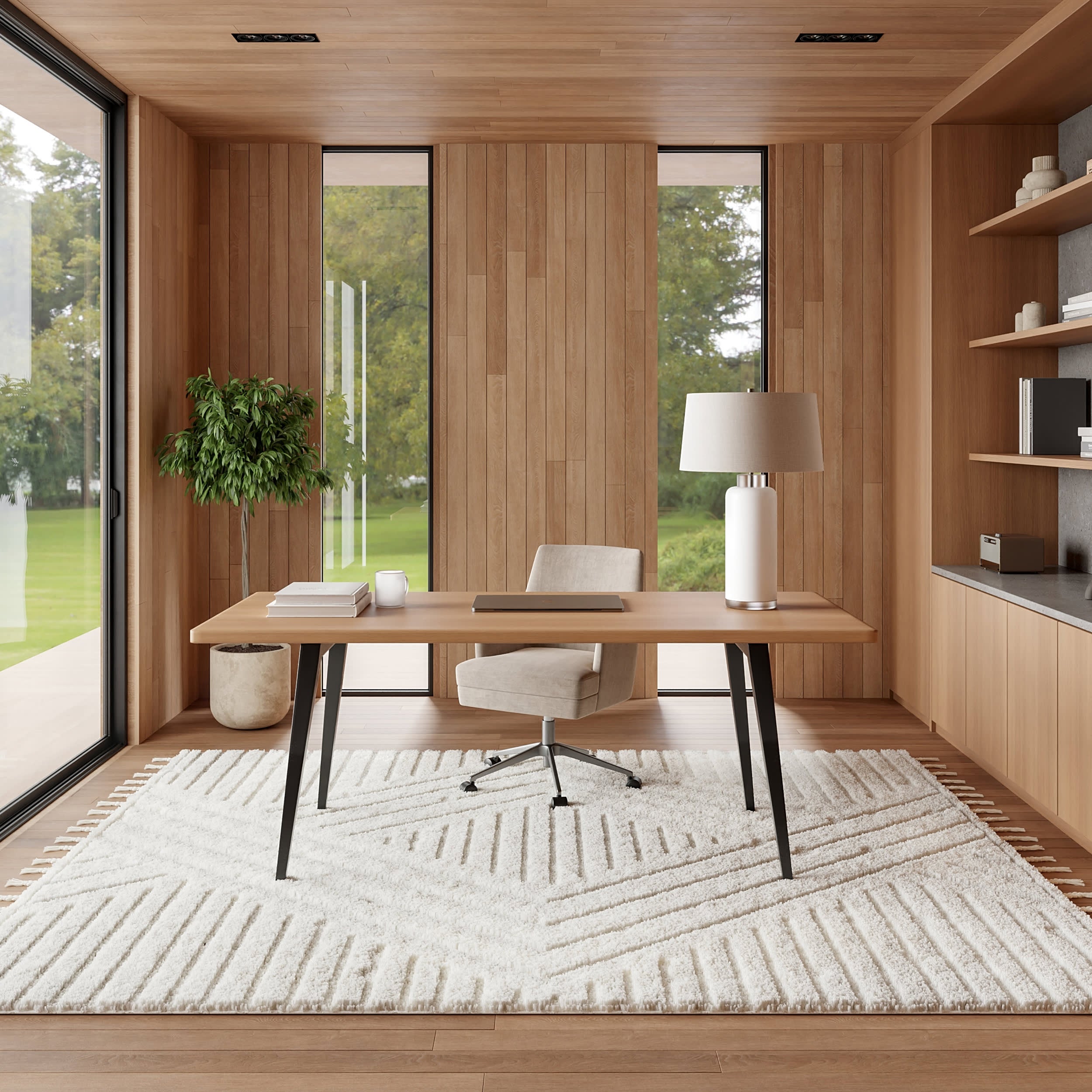 Ellie Traverse Shag Rug - Soft Fluffy Ivory Area Rug for Living Room, Bedroom, Nursery - Plush & Cozy Home Decor