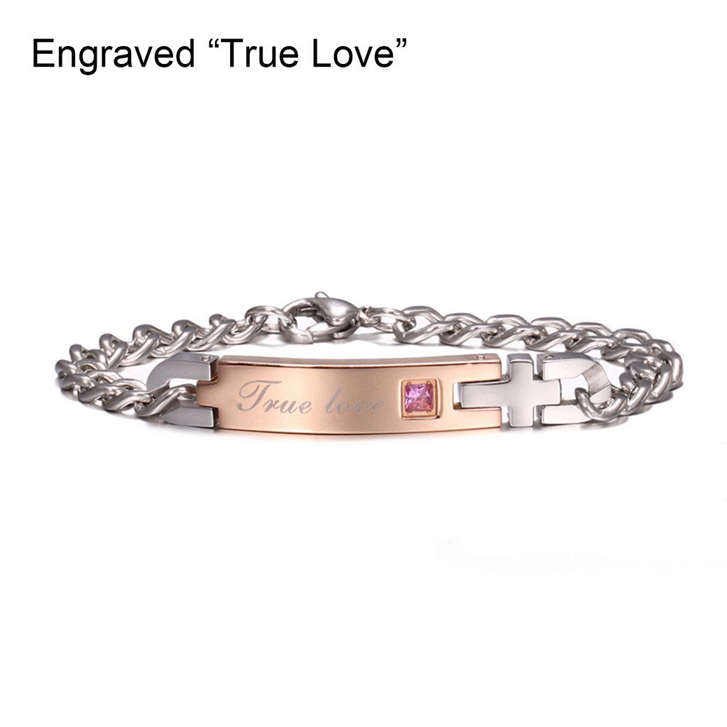 Stylish Stainless Steel Couple Bracelets - Matching Jewelry Set for Him & Her - Perfect Anniversary, Wedding, or Valentine's Day Gift for Couples