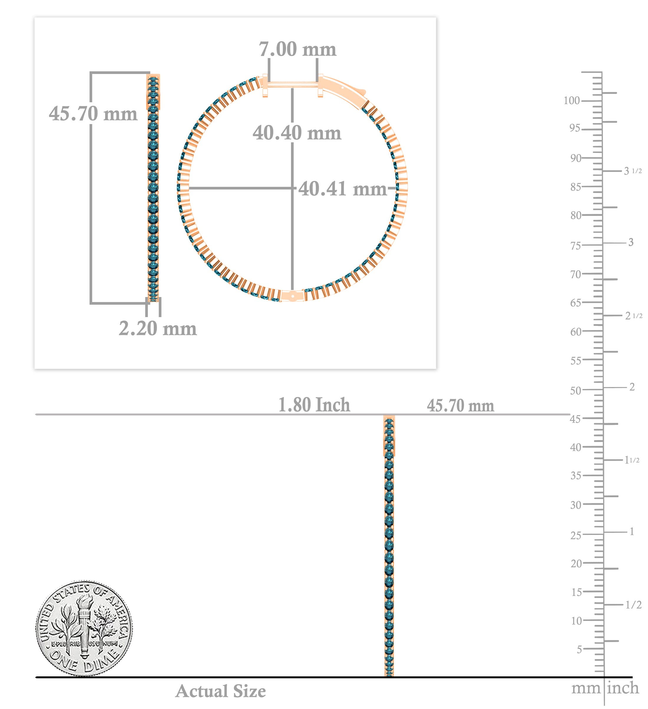 Dazzlingrock Collection Round Gemstone & Diamond Hinged Hoop Earrings for Women - Solid Gold Inside-Out Design | Perfect for Everyday Wear, Parties & Special Occasions