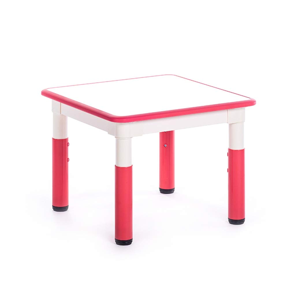 LIANGJUN Kids Table and Chair Set - Adjustable Children's Learning Desk with Stool, Portable Toddler Dining Table for Drawing, Graffiti, Gaming & Study - Indoor/Outdoor Use (Pink, Size A) - Perfect for Playroom, Classroom & Backyard Activities