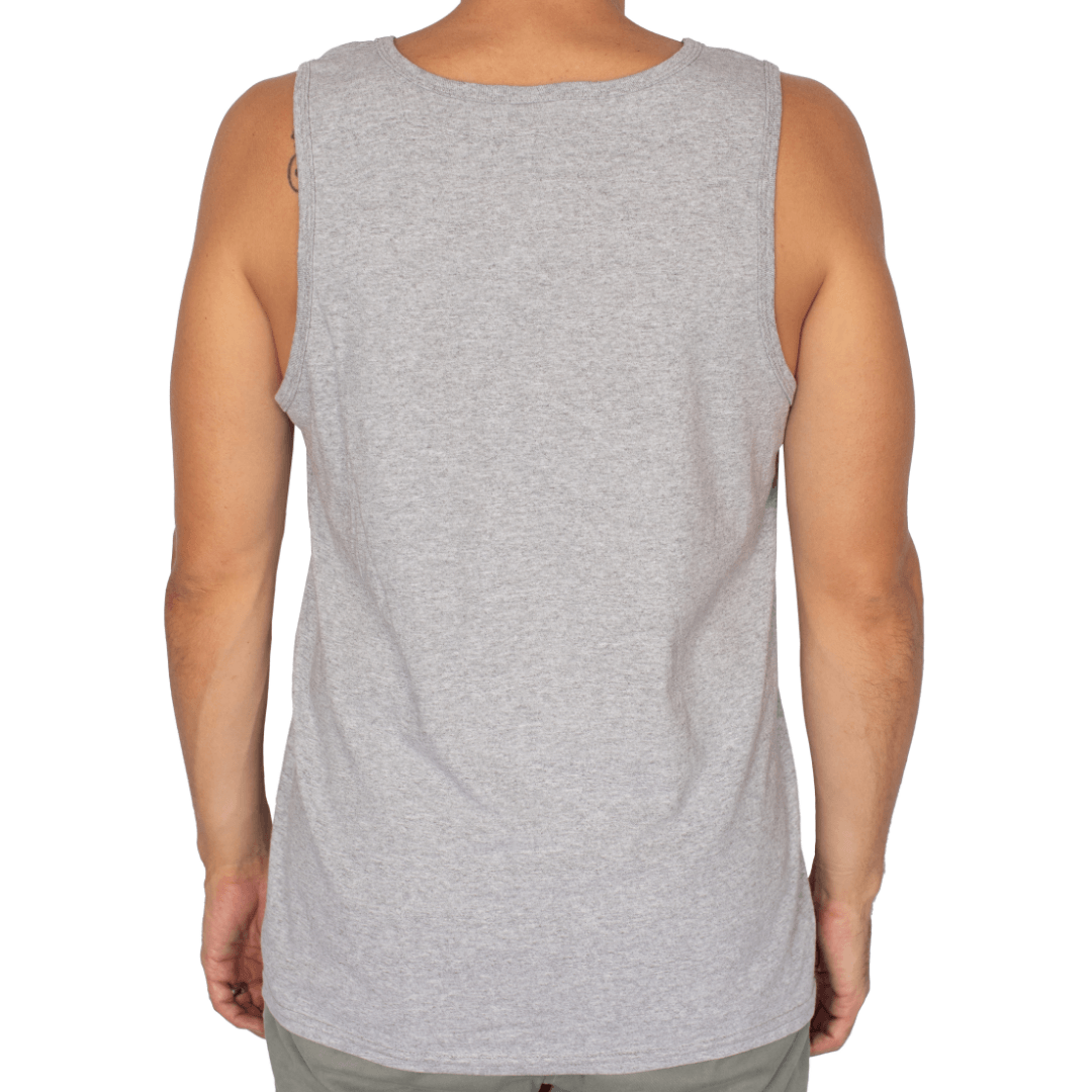Block Tank Top for Women - Soft Grey Cotton Casual Shirt for Summer Outfits & Layering