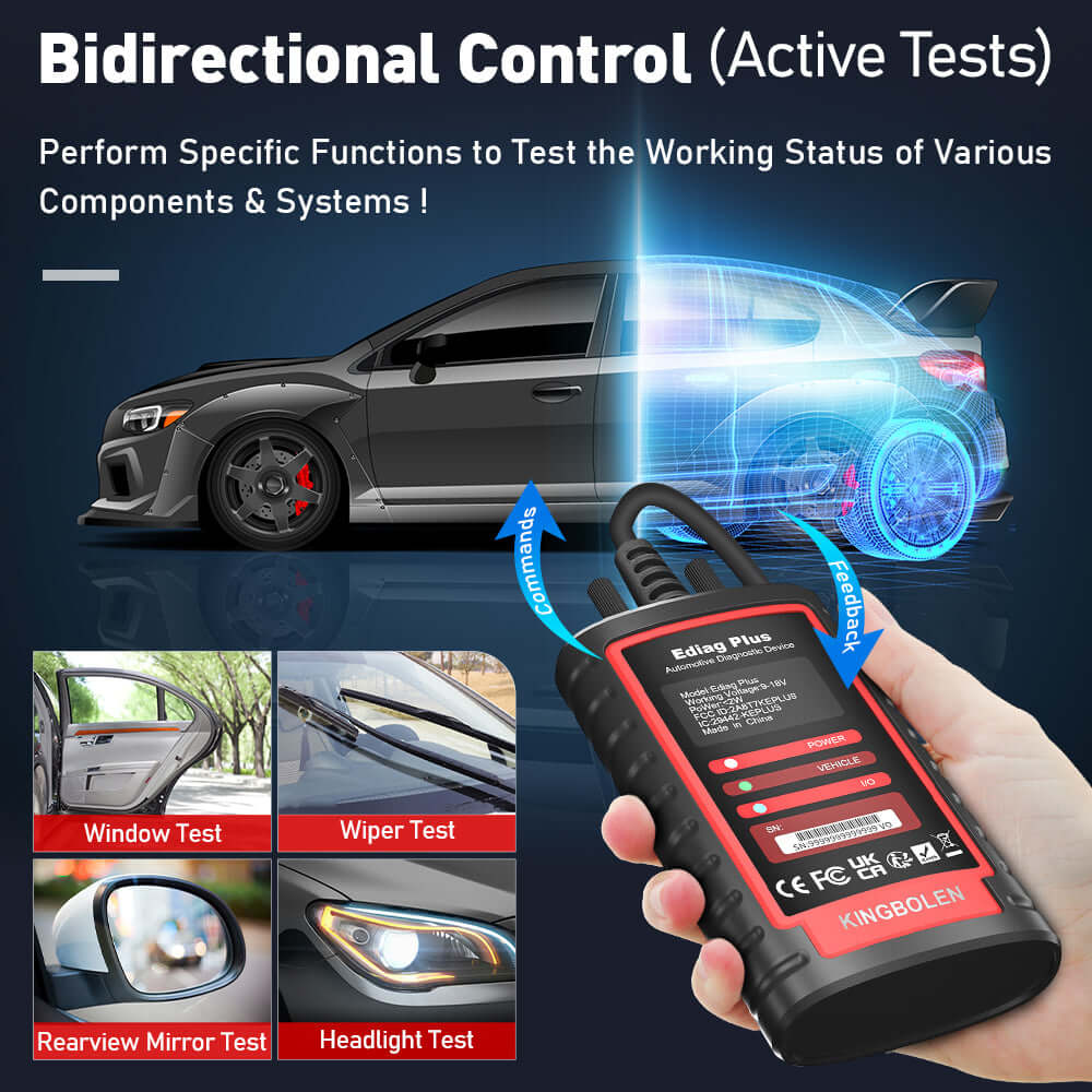 KINGBOLEN® Ediag Plus Bidirectional OBD2 Scanner - Full System ECU Coding, CAN FD Compatible for Car Diagnostics & Programming - Perfect for Mechanics & DIY Auto Repair