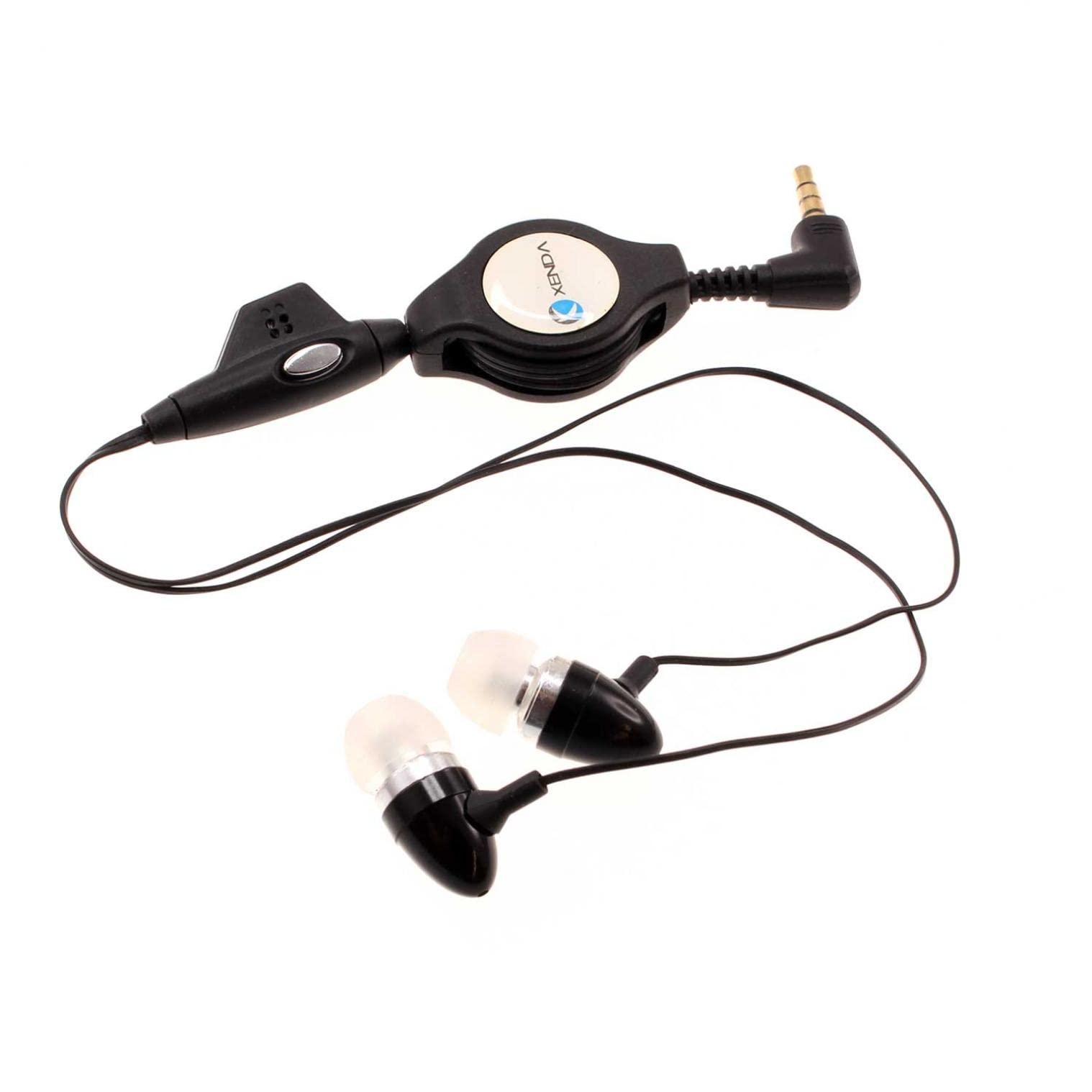 Retractable Wired Headphones with Built-in Mic - 3.5mm Jack Earphones for Alcatel Jitterbug Smart 2, Joy Tab 2 & REVVL 2 - Perfect for Work Calls, Online Classes & Hands-Free Music Listening