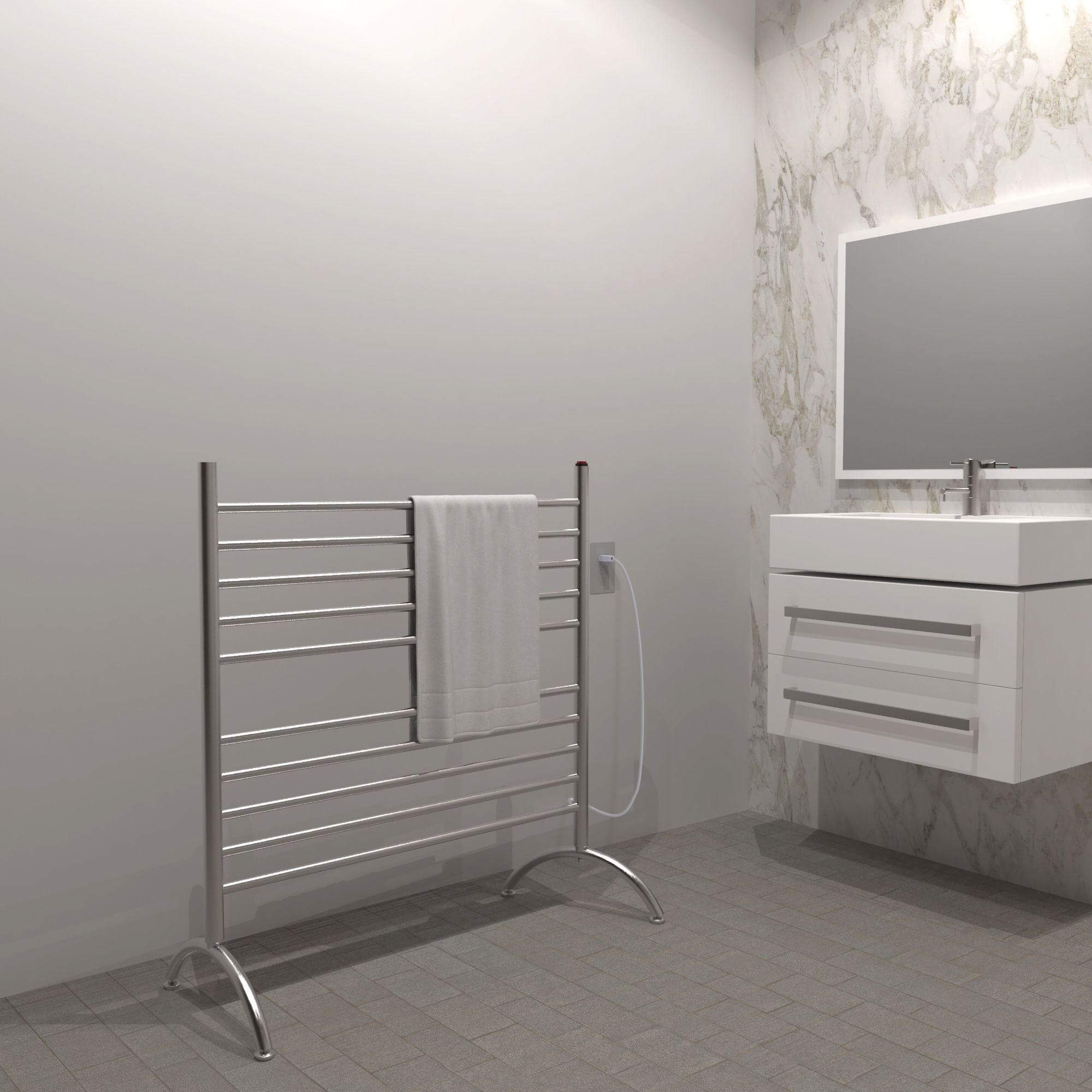 Amba 33 Solo 33 Plug-in Freestanding Towel Warmer - 33W x 38H - Perfect for Bathrooms, Spas & Luxury Home Heating