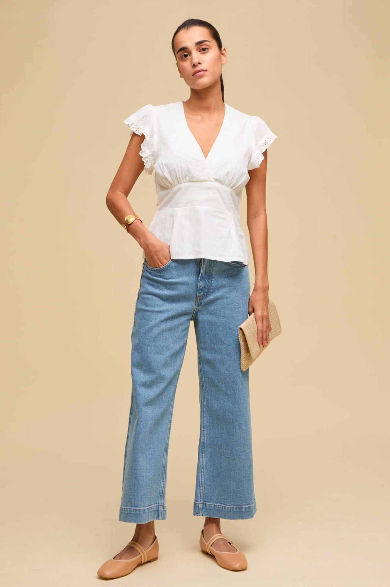 Pippa Top Women's White Blouse - Elegant Casual Shirt for Work, Date Night & Everyday Wear