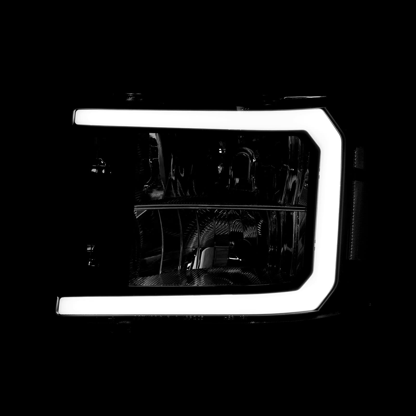 LED DRL Headlights for GMC Sierra 1500/2500HD/3500HD 2007-2014 - Black Housing, Clear Lens - Daytime Running Lights