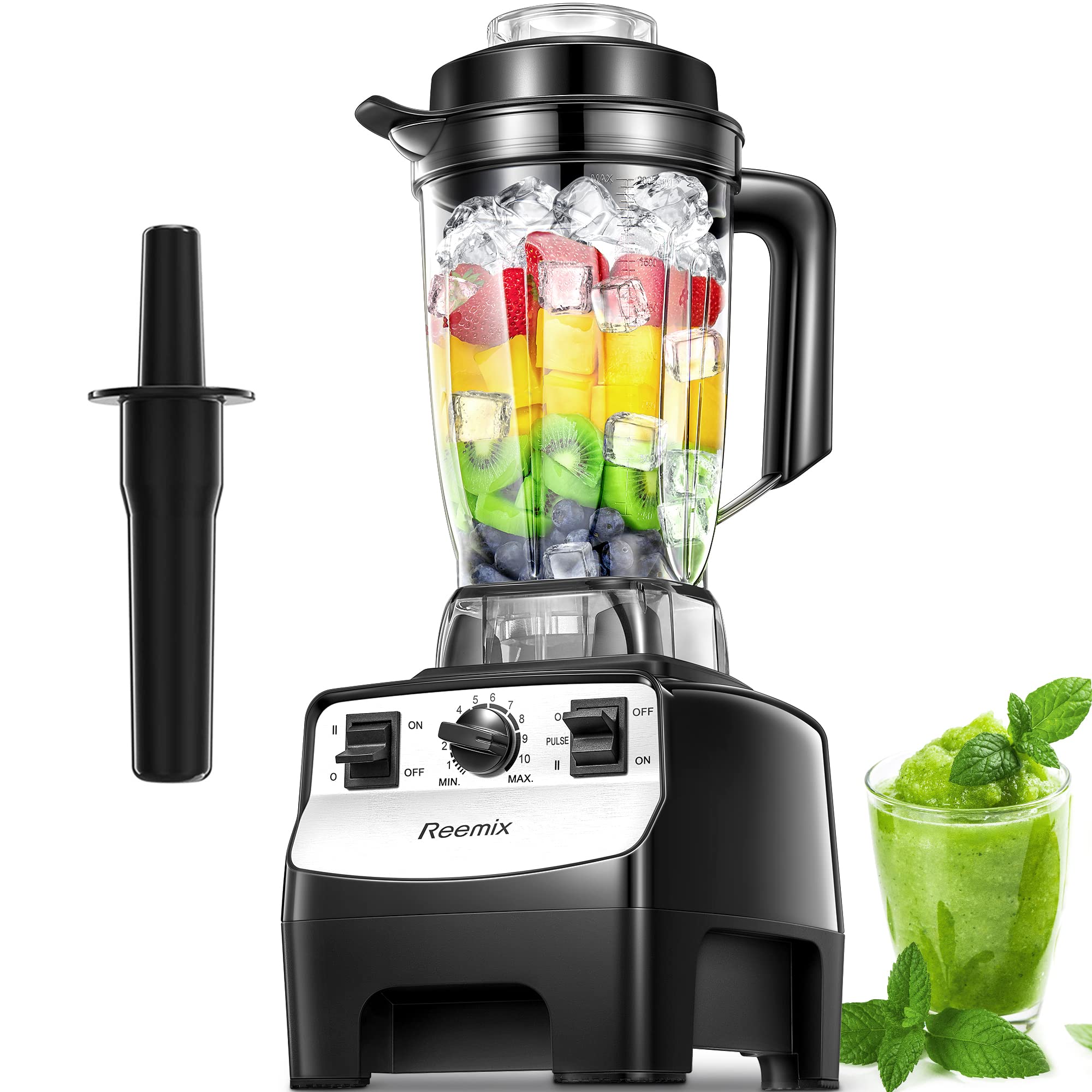1450W Professional Counter Blender Smoothie Maker - 10-Speed Control, 68oz BPA-Free Tritan Jar, 8 Titanium Blades for Ice Crushing, Soup & Nut Butter - Perfect for Smoothies, Juices, Baby Food & Meal Prep in Your Kitchen